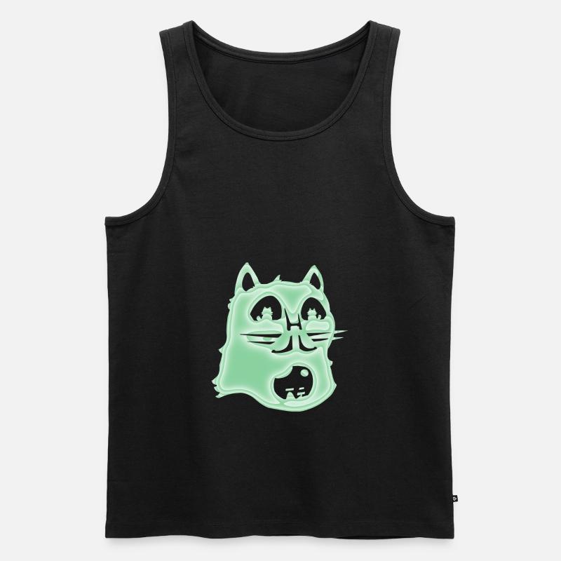 Psychedelische Katze - Männer Premium Bio Tank Top - Schwarz