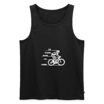 Le plaisir entre les jambes idée cadeau vélo - Débardeur bio Premium Homme - noir - Devant - AI Model Male 178 light (178cm)