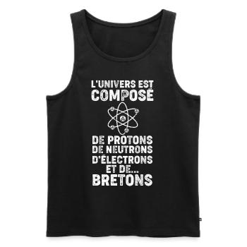 Univers Breton Humour - Débardeur bio Premium Homme - noir - Devant - Michal (187cm)