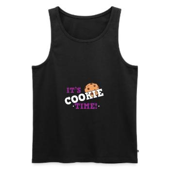 C’est Cookie Time - Cadeau d’amateur de biscuits - Débardeur bio Premium Homme - noir - Devant - AI Model Male 178 light (178cm)