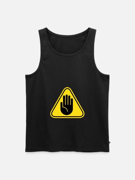 Handzeichen Halt - Männer Premium Bio Tank Top - Schwarz
