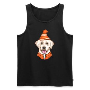 golden retriever en hiver - Débardeur bio Premium Homme - noir - Devant - Michal (187cm)