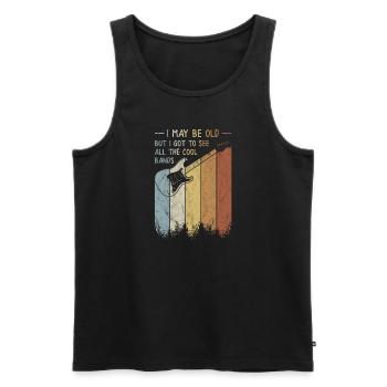 I May Be Old But I Got To See All The Cool Bands - Men's Premium Organic Tank Top - black - Front - AI Model Male 178 light (178cm)