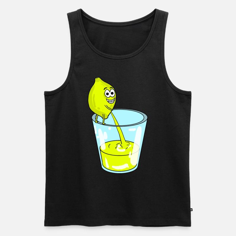 Zitrone - Männer Premium Bio Tank Top - Schwarz