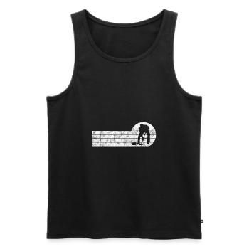 Ice Curling Curler Curling Retro Gift - Men's Premium Organic Tank Top - black - Front - Michal (187cm)