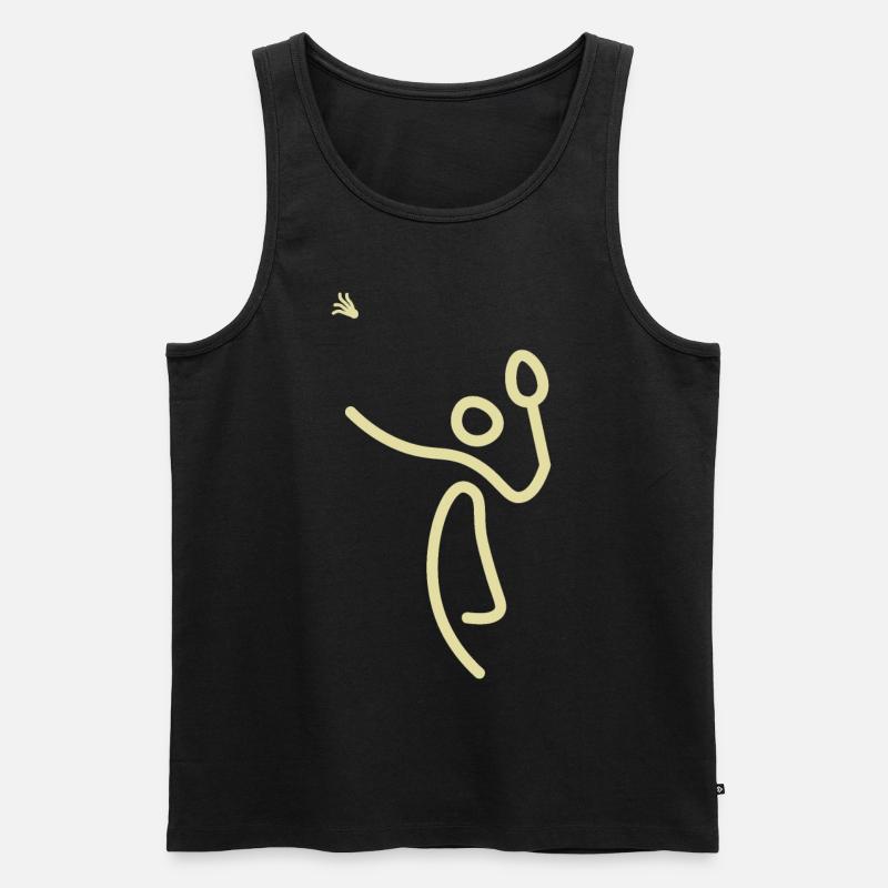 Badminton Strichmänchen - Männer Premium Bio Tank Top - Schwarz