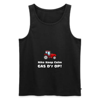farmer - Nothing calm, gas on it! Farmers tractor - Men's Premium Organic Tank Top - black - Front - AI Model Male 178 light (178cm)