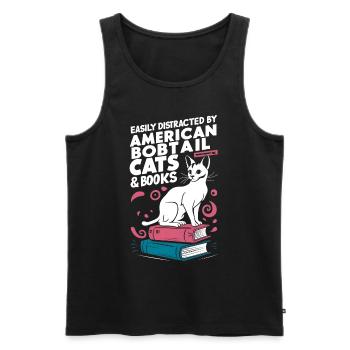 Katze American Bobtail Geschenk - Männer Premium Bio Tank Top - Schwarz - Vorne - Michal (187cm)
