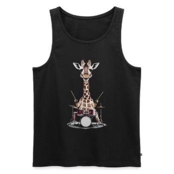 Giraffe Schlagzeug - Männer Premium Bio Tank Top - Schwarz - Vorne - Michal (187cm)