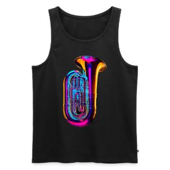 Tuba - Men's Premium Organic Tank Top - black - Front - AI Model Male 178 light (178cm)