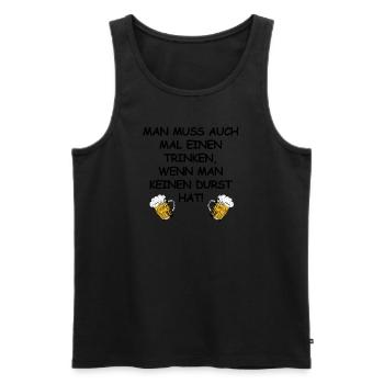 Bier, Durst, Party, feiern, Weihnachten, grillen - Männer Premium Bio Tank Top - Schwarz - Vorne - Michal (187cm)