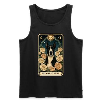 Deutsche Dogge - Männer Premium Bio Tank Top - Schwarz - Vorne - Michal (187cm)