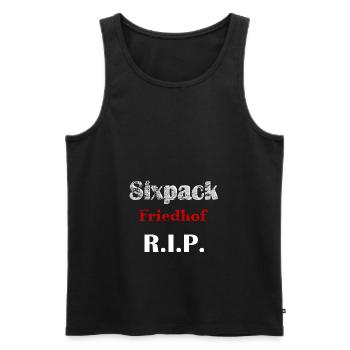 Sixpackfriedhof - Männer Premium Bio Tank Top - Schwarz - Vorne - AI Model Male 178 light (178cm)