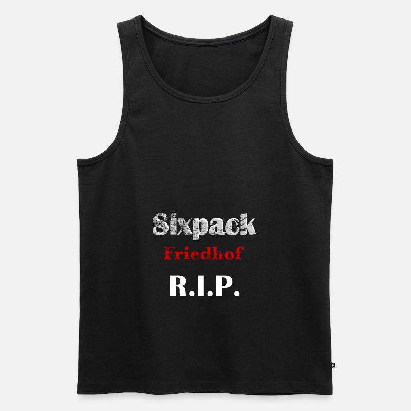 Sixpackfriedhof - Männer Premium Bio Tank Top - Schwarz