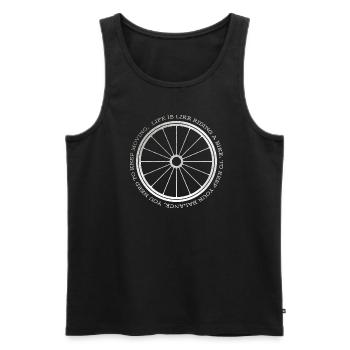 Gravel, VTT, Passion, Cyclisme - Débardeur bio Premium Homme - noir - Devant - Michal (187cm)
