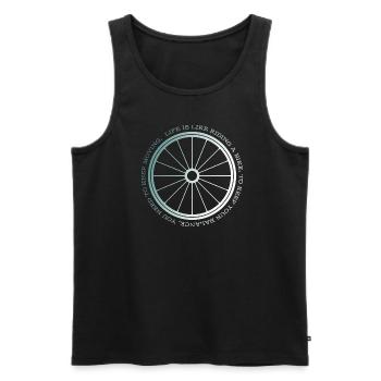 Gravel, VTT, Passion, Cyclisme - Débardeur bio Premium Homme - noir - Devant - Michal (187cm)