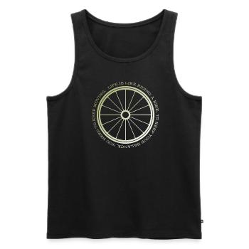 Gravel, VTT, Passion, Cyclisme - Débardeur bio Premium Homme - noir - Devant - Michal (187cm)