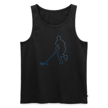 Unihockey Unihockeyspielen Hockey Herren - Männer Premium Bio Tank Top - Schwarz - Vorne - Michal (187cm)