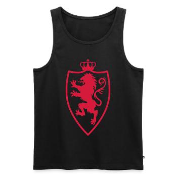 Bouclier de chevalier de + lion et la couronne 1c - Débardeur bio Premium Homme - noir - Devant - AI Model Male 178 light (178cm)