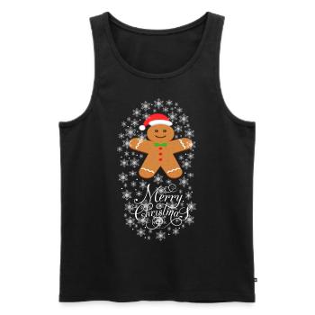 Weihnachten Keks - Männer Premium Bio Tank Top - Schwarz - Vorne - AI Model Male 178 light (178cm)