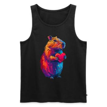Capybara - Men's Premium Organic Tank Top - black - Front - Michal (187cm)