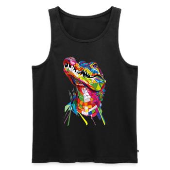 Krokodil - Männer Premium Bio Tank Top - Schwarz - Vorne - AI Model Male 178 light (178cm)