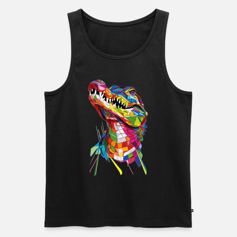 Krokodil - Männer Premium Bio Tank Top - Schwarz