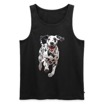 Dalmatiner - Männer Premium Bio Tank Top - Schwarz - Vorne - AI Model Male 178 light (178cm)