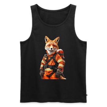 Fuchs - Männer Premium Bio Tank Top - Schwarz - Vorne - Michal (187cm)