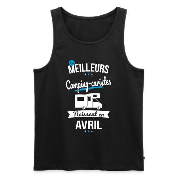 Les meilleurs camping-caristes naissent en Avril - Débardeur bio Premium Homme - noir - Devant - Michal (187cm)