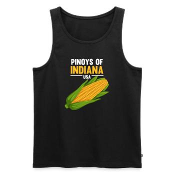 Indiana Fil-Am design for proud Pinoys - Men's Premium Organic Tank Top - black - Front - Michal (187cm)