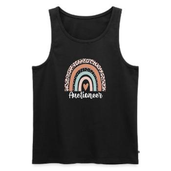 Auctioneer Rainbow Leopard Funny Auctioneer - Men's Premium Organic Tank Top - black - Front - AI Model Male 178 light (178cm)