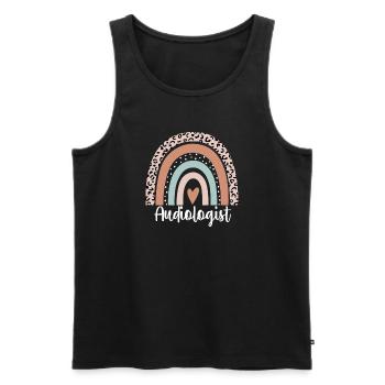 Audiologist Rainbow Leopard Funny Audiologist - Men's Premium Organic Tank Top - black - Front - Michal (187cm)