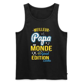 Best Dad in the World - 100% awesome - Men's Premium Organic Tank Top - black - Front - AI Model Male 178 light (178cm)