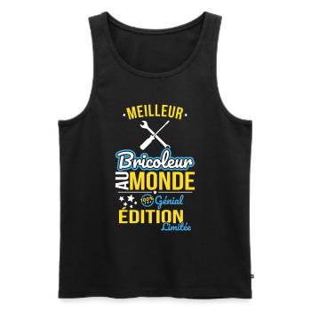World's Best Handyman – 100% Awesome - Men's Premium Organic Tank Top - black - Front - AI Model Male 178 light (178cm)
