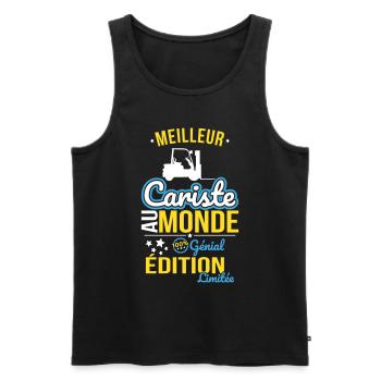 Meilleur Cariste au monde - 100% génial - Débardeur bio Premium Homme - noir - Devant - Michal (187cm)
