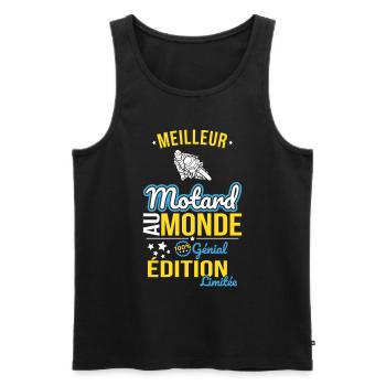Meilleur Motard au monde - 100% génial - Débardeur bio Premium Homme - noir - Devant - Michal (187cm)