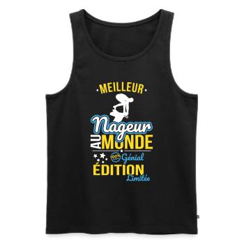 Meilleur Nageur au monde - 100% génial - Débardeur bio Premium Homme - noir - Devant - Michal (187cm)