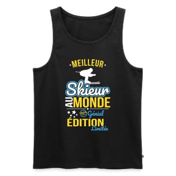 Der beste Skifahrer der Welt - 100% genial - Männer Premium Bio Tank Top - Schwarz - Vorne - Michal (187cm)