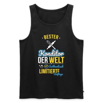 Best Pastry Chef in the World - 100% Authentic - Men's Premium Organic Tank Top - black - Front - AI Model Male 178 light (178cm)