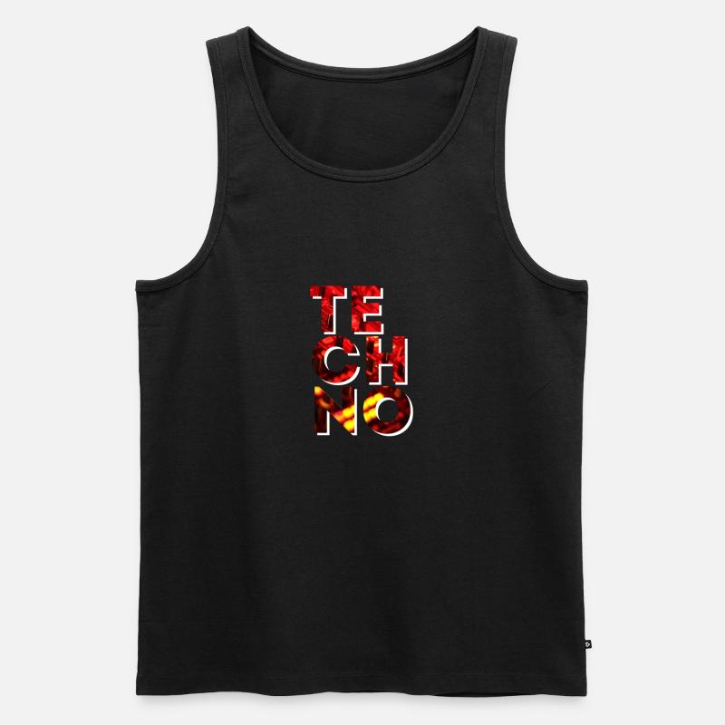 TECHNO - Männer Premium Bio Tank Top - Schwarz
