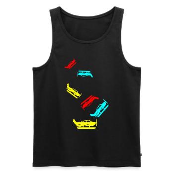 Airplane symbol - Men's Premium Organic Tank Top - black - Front - AI Model Male 178 light (178cm)