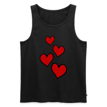 Hearts Love Symbol - Men's Premium Organic Tank Top - black - Front - Michal (187cm)