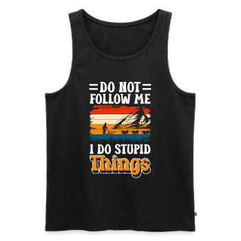 Sports Snow Winter sports Wooden sledges - Men's Premium Organic Tank Top - black - Front - AI Model Male 178 light (178cm)