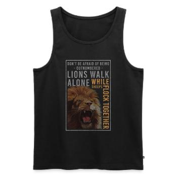 Lion Afrique Predator Tigre - Débardeur bio Premium Homme - noir - Devant - Michal (187cm)