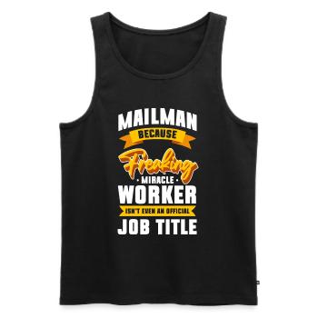 Briefträger Paket Arbeit - Männer Premium Bio Tank Top - Schwarz - Vorne - AI Model Male 178 light (178cm)