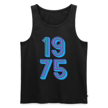 1975 Année de naissance | Couleurs changeantes - Débardeur bio Premium Homme - noir - Devant - Michal (187cm)