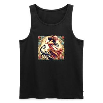 Horoscope signe du Scorpion - scorpion dansant - Débardeur bio Premium Homme - noir - Devant - Michal (187cm)