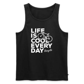 Life is Cool Every Day Bicycle - Männer Premium Bio Tank Top - Schwarz - Vorne - AI Model Male 178 light (178cm)