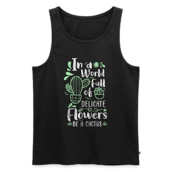 Pflanze Stacheln Gärtner Stich - Männer Premium Bio Tank Top - Schwarz - Vorne - AI Model Male 178 light (178cm)